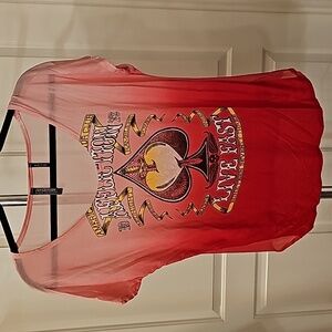 Woman's,  Affliction,  T-shirt , size L, light and dark pink